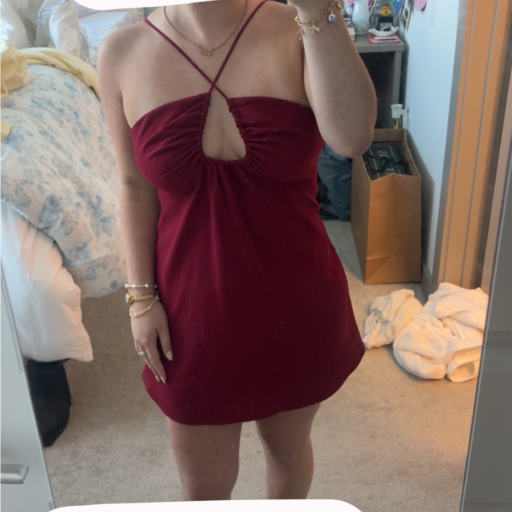 Lucy in the Sky Burgundy Mini Dress